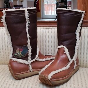 Fendi squirrel Brown and Cream Shearling Boots